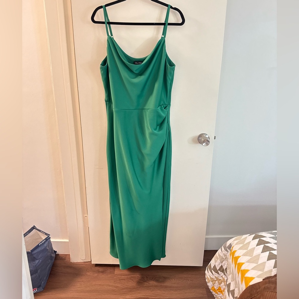 City Chic Emerald Green Draped Top